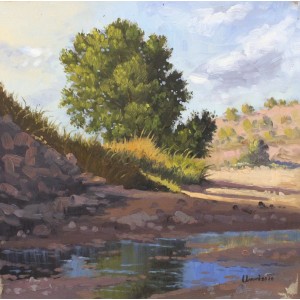 Tahir Bilal Ummi, 18 x 18 Inch, Oil on Canvas, Landscape Painting, AC-TBL-024